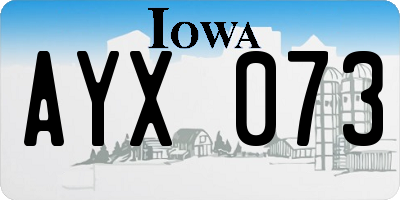 IA license plate AYX073