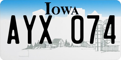 IA license plate AYX074