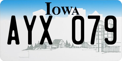 IA license plate AYX079