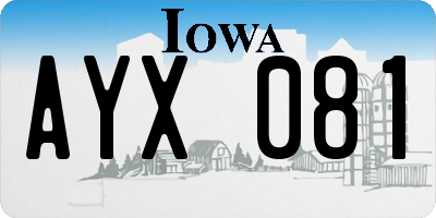 IA license plate AYX081