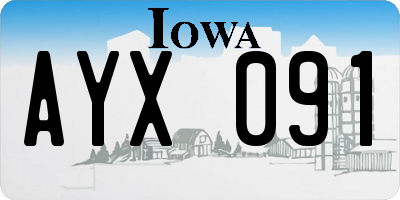 IA license plate AYX091