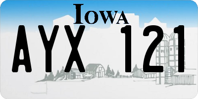 IA license plate AYX121