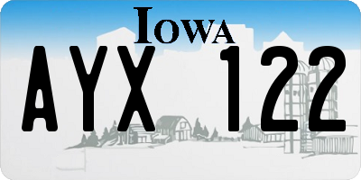 IA license plate AYX122