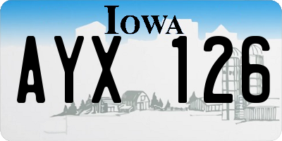 IA license plate AYX126