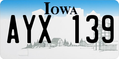 IA license plate AYX139