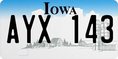 IA license plate AYX143