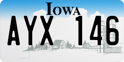 IA license plate AYX146