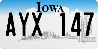 IA license plate AYX147