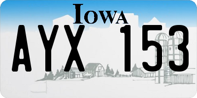 IA license plate AYX153