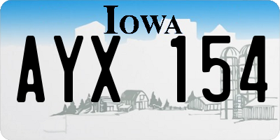 IA license plate AYX154