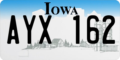 IA license plate AYX162