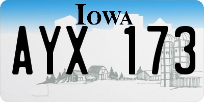 IA license plate AYX173