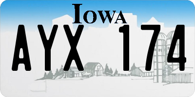 IA license plate AYX174