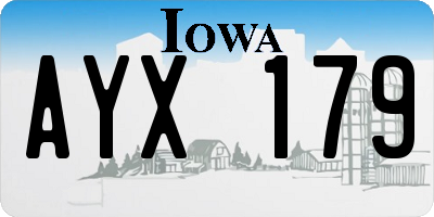 IA license plate AYX179