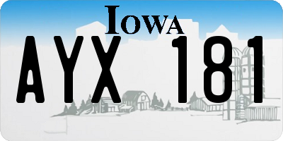 IA license plate AYX181