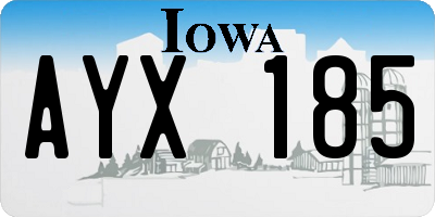 IA license plate AYX185