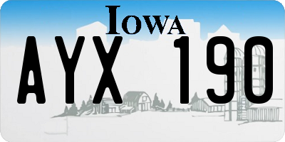 IA license plate AYX190