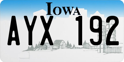 IA license plate AYX192