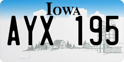 IA license plate AYX195