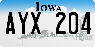 IA license plate AYX204