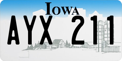 IA license plate AYX211