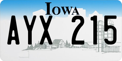 IA license plate AYX215
