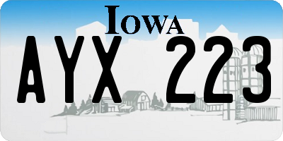 IA license plate AYX223