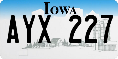 IA license plate AYX227