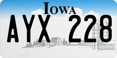 IA license plate AYX228