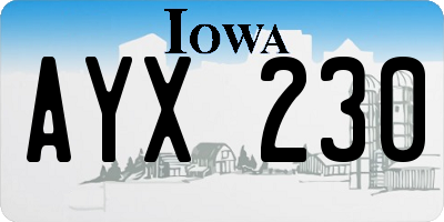 IA license plate AYX230