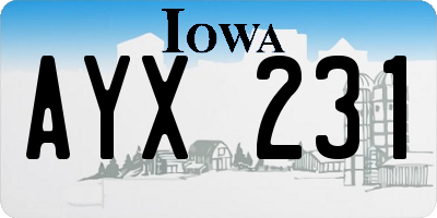 IA license plate AYX231