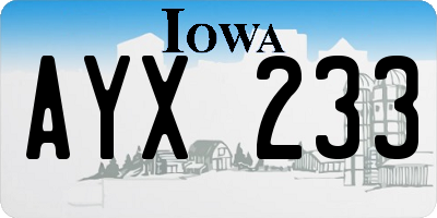 IA license plate AYX233