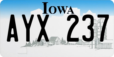IA license plate AYX237