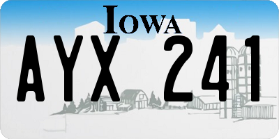 IA license plate AYX241