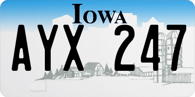 IA license plate AYX247