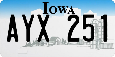 IA license plate AYX251