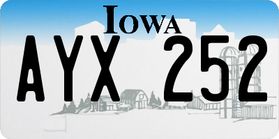 IA license plate AYX252