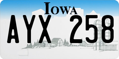 IA license plate AYX258