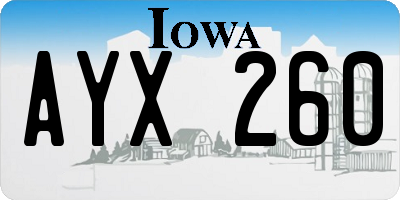 IA license plate AYX260