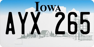 IA license plate AYX265