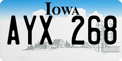 IA license plate AYX268