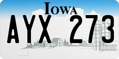 IA license plate AYX273