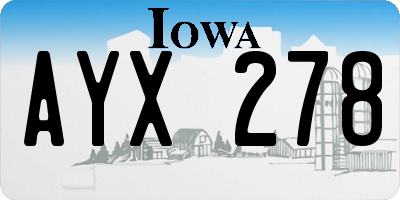 IA license plate AYX278