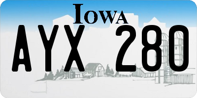 IA license plate AYX280