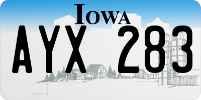 IA license plate AYX283