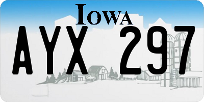 IA license plate AYX297