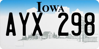 IA license plate AYX298