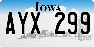 IA license plate AYX299