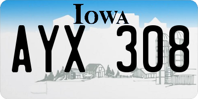 IA license plate AYX308