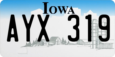 IA license plate AYX319